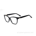 Estoque de atacado NOVO Design Design de alta qualidade Ladies Black Ladies Acetato Frames